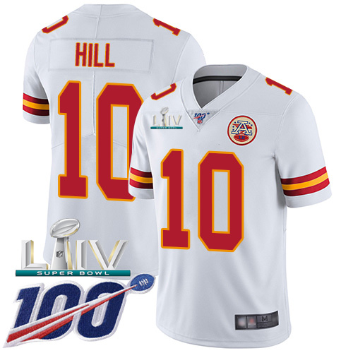 Kansas City Chiefs Nike #10 Tyreek Hill White Super Bowl LIV 2020 Youth Stitched NFL 100th Season Vapor Untouchable Limited Jersey->youth nfl jersey->Youth Jersey